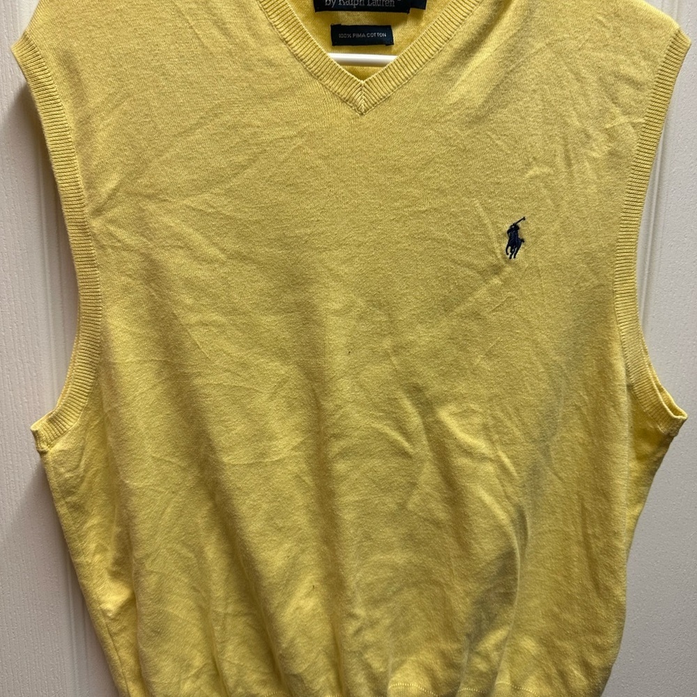 Polo by Ralph Lauren Men's Yellow Sweater Vest size L/ NWOT#419